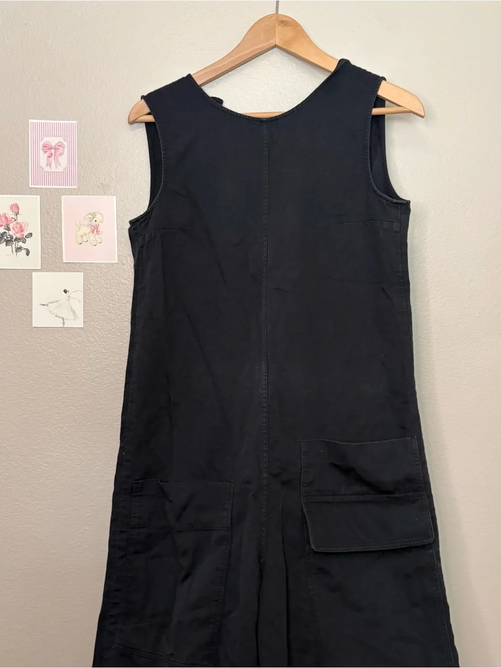 COS Black Sleeveless Wide-Leg Cotton linen Jumpsuit Pockets 6 quiet luxury